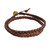 Men's Hand Braided Brown Leather Wrap Bracelet 'Double Cinnamon'