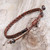 Cinnamon Brown Leather Braided Bracelet from Thailand 'Cinnamon Braid'
