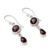Garnet and Sterling Silver Earrings Handmade in India 'Crimson Glow'