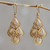 Gold Vermeil Handcrafted Filigree Chandelier Earrings 'Raindrop Cascade'