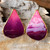 Gold Plated Natural Orchid Earrings 'Purple Tears'