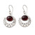 Sterling Silver Jali Earrings with Garnets Crafted by Hand 'Web of Hope'