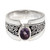 Artisan Crafted Sterling Silver Ring with Amethyst 'Purple Karma'
