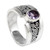 Artisan Crafted Sterling Silver Ring with Amethyst 'Purple Karma'