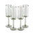 Clear Hand-blown Glass Flute Wine Glasses Set of 4 'Party Quetzal'