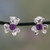 Amethyst Centered Floral Silver Earrings from India 'Cradle Lily'