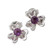 Amethyst Centered Floral Silver Earrings from India 'Cradle Lily'