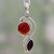 India Modern Handcrafted Carnelian and Garnet Necklace 'Colorful Curves'