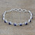 India Lapis Lazuli and Sterling Silver Tennis Bracelet 'Deep Blue Diamonds'