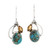 Composite Turquoise and Citrine Silver Dangle Earrings 'Modern Mystique'