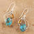 Composite Turquoise and Citrine Silver Dangle Earrings 'Modern Mystique'