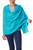 Turquoise Blue Woven Wool Shawl from India 'Valley Mist in Turquoise'