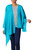 Turquoise Blue Woven Wool Shawl from India 'Valley Mist in Turquoise'
