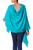 Turquoise Blue Woven Wool Shawl from India 'Valley Mist in Turquoise'