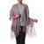 Taupe Wool and Viscose Blend Shawl with Lace Trim 'Impeccable Kashmir'