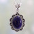Artisan Crafted Lapis Lazuli and Silver Pendant Necklace 'Royal Audience'