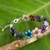 Multicolored Gemstone Bead Bracelet with Floral Motif 'Rainbow Blooms'