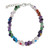 Multicolored Gemstone Bead Bracelet with Floral Motif 'Rainbow Blooms'