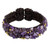 Brown Crocheted Cuff Bracelet with Amethyst Beading 'Violet Twilight'
