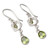 Silver and Peridot Dangle Earrings Crafted in India 'Lime Knot'