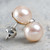 Pink Cultured Pearl Handcrafted Stud Earrings from Peru 'Pink Nascent Flower'