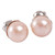Pink Cultured Pearl Handcrafted Stud Earrings from Peru 'Pink Nascent Flower'