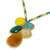 Handcrafted Multicolor Quartz Pendant Necklace from Thailand 'Bright Bohemian Bouquet'