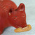 Handcrafted Mexican Archaeological Ceramic Red Dog Sculpture 'Colima Dog'