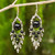 Chandelier Style Earrings with Onyx and Glass Beads 'Brilliant Meteor'