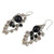 Chandelier Style Earrings with Onyx and Glass Beads 'Brilliant Meteor'