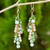 Quartz and Glass Bead Waterfall Earrings in Green Shades 'Brilliant Cascade'