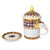 White Porcelain Lidded Benjarong Mug with Gold Application 'Thai Elixir'