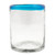 Set of 6 Clear with Aqua Rim Hand Blown 8 oz Juice Glasses 'Aquamarine Kiss'