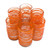 Hand Blown Glass Orange Swirl 13 oz Water Glasses Set of 6 'Tangerine Swirl'