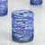 Six Sapphire Blue Swirl Blown Glass 10 oz Rock Glasses Set 'Sapphire Swirl'