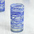 Six Blue Swirl Hand Blown 11 oz High Ball Glasses 'Sapphire Swirl'