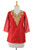 Embellished Red Cotton and Silk Tunic with Embroidery 'Jaipuri Romance'