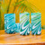 6 Hand Blown 13 oz Aqua-White Highball Glasses from Mexico 'Whirling Aquamarine'