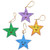 Star Shaped Wood Holiday Ornaments Made by Hand Set of 4 'Star Friends'