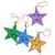 Star Shaped Wood Holiday Ornaments Made by Hand Set of 4 'Star Friends'