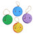 Fair Trade Hand Painted Moon and Star Ornaments Set of 4 'Moon and Star'