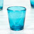 Set of 6 Aquamarine Hand Blown 10 oz Juice Glasses 'Aquamarine Bubbles'
