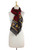 Cotton and Silk Blend Floral Scarf in Red Brown and Yellow 'Passionate Blossom'