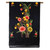 Woven Black Wool Shawl with Multicolor Floral Embroidery 'Midnight Garden'