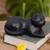 Artisan Crafted Black Cat Sculpture from Indonesia 'Stay Calm Black Cat' Artisan Crafted Black Cat Sculpture from Indonesia 'Stay Calm Black Cat'