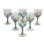 Hand Blown Colorful 8 oz Wine Glasses Set of 6 'Confetti Festival'