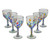 Hand Blown Colorful 8 oz Wine Glasses Set of 6 'Confetti Festival'
