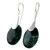 Dark Green Jade and Silver Handcrafted Modern Earrings 'Dark Maya Jungle'