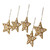 Gleaming Gold Stars Christmas Beadwork Ornaments Set of 5 'Glorious Star'