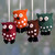 Multicolor Owl Ornaments Handmade of Wool Felt Set of 4 'Holiday Hoots'